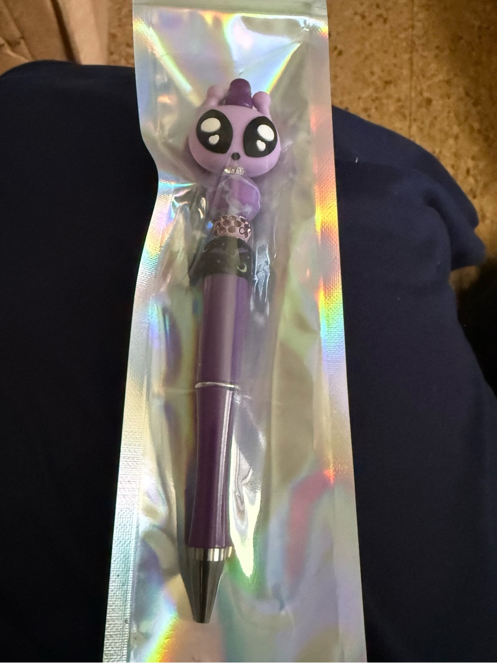 Cute Purple Alien Top Pen - Novelty Decorative Ballpoint